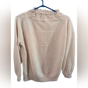 Elegant Cream Sweater with Lace Detail